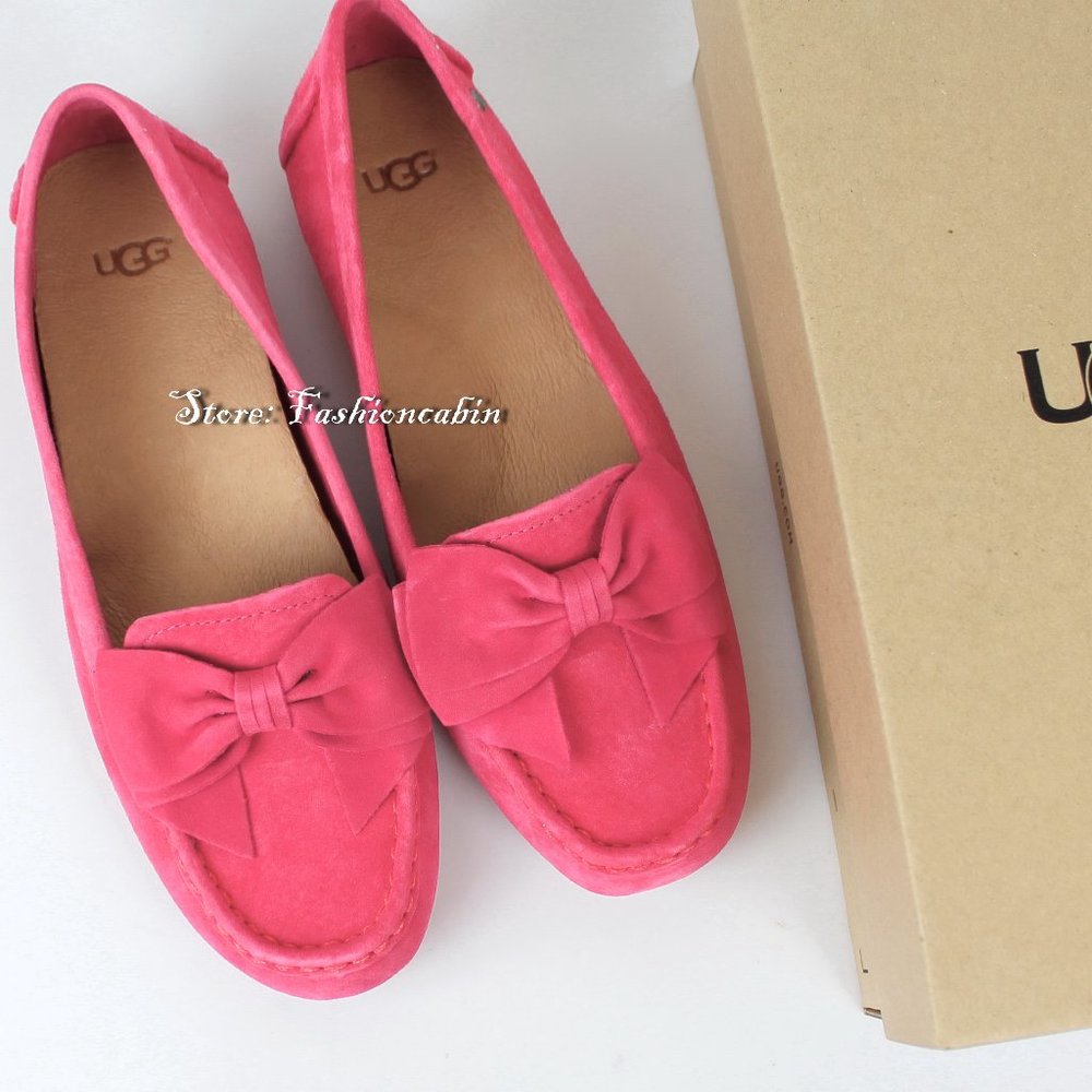 NEW UGG Suede Bow Loafers | Slip-on Flats for Daily Comfort & Chic Style | US 7